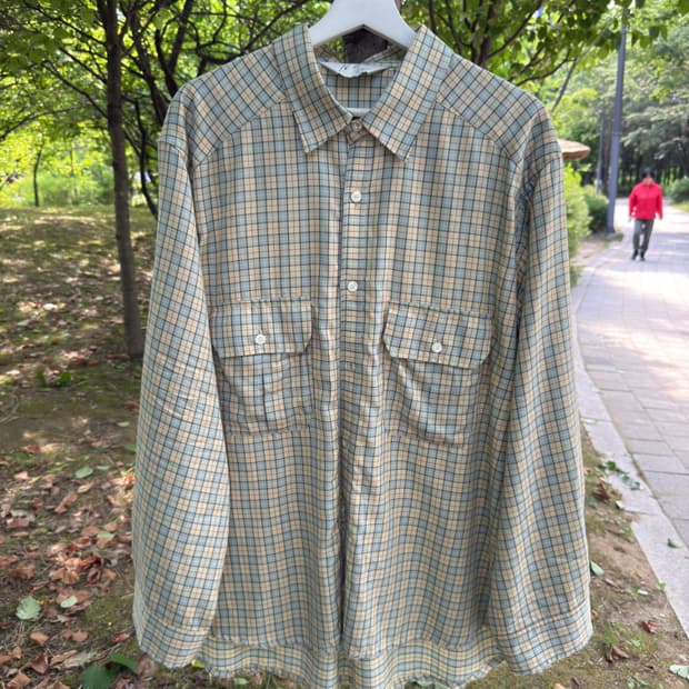 안셀름 nel check shirts 1사이즈 크림컬러