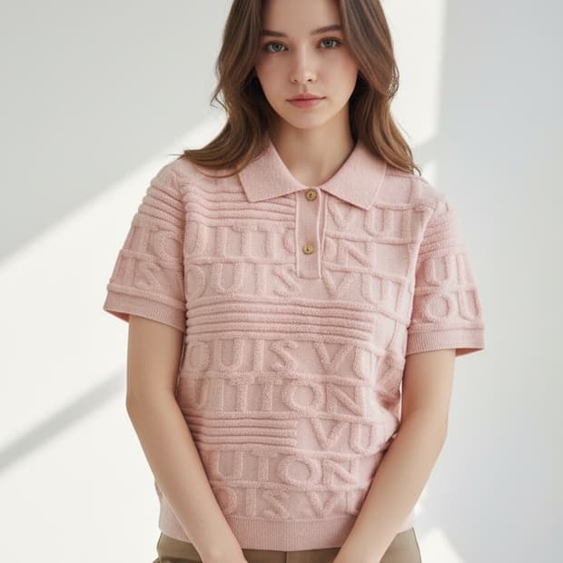 루이비통 여성 텍스처 페리 폴로 니트(S)