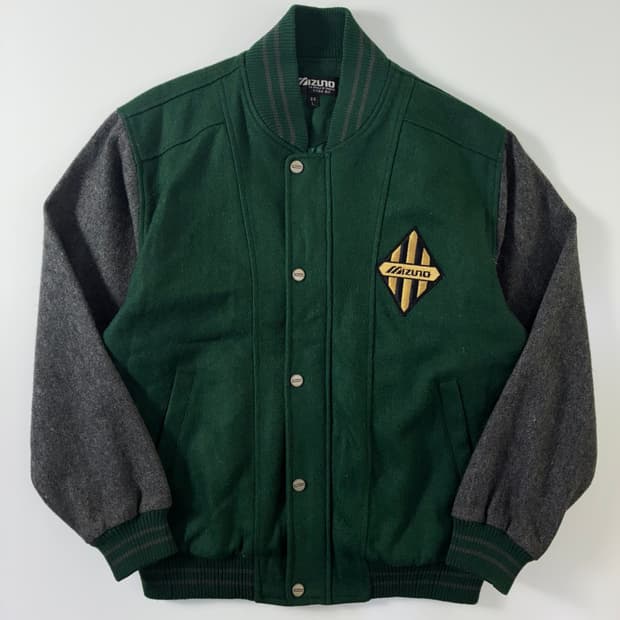 Mizuno 미즈노 90‘s OG 그린울 바시티 자켓