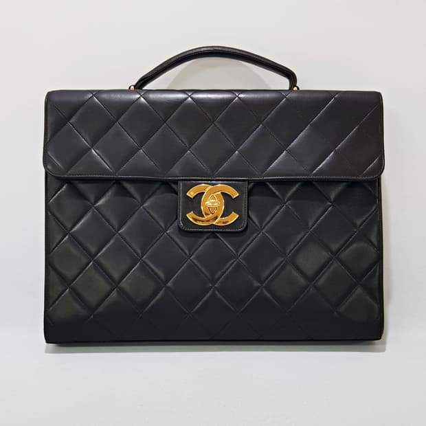 샤넬 클래식 램스킨 CC로고 브리프케이스 