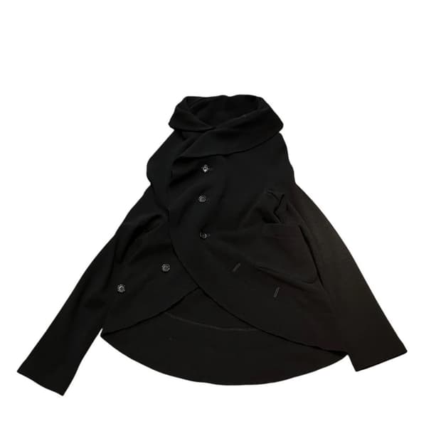 comme des garcons 비대칭 드레이프 가디건 블랙
