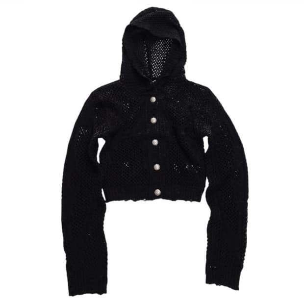 떠그클럽 크롭 니트 집업