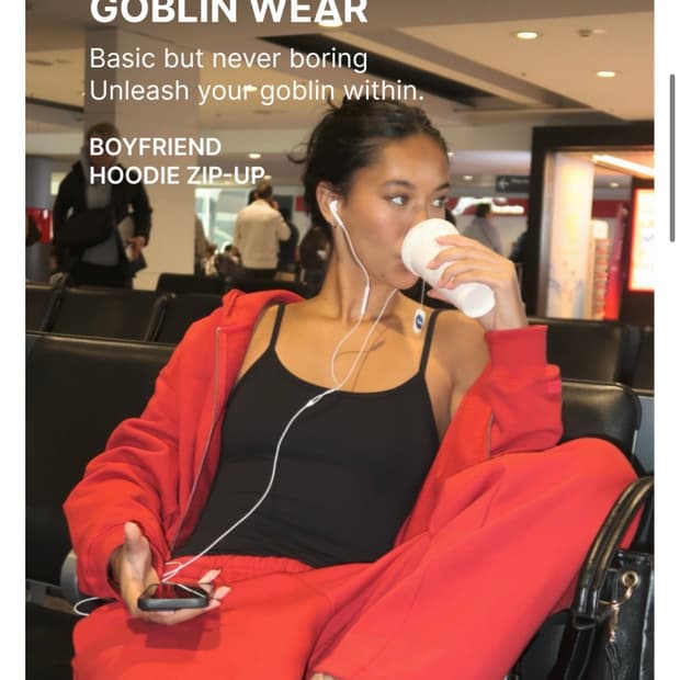 Boyfriend Hoodie Zip-Up(Red)