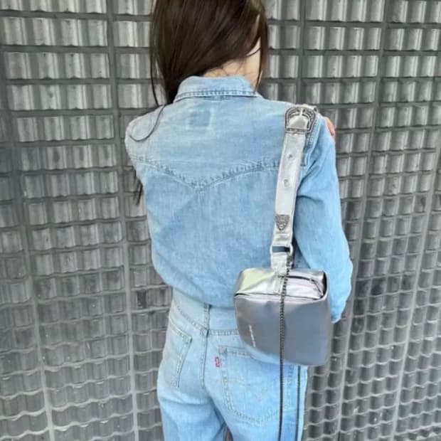 더미스테리어스호텔 웨스턴 벨트백 실버