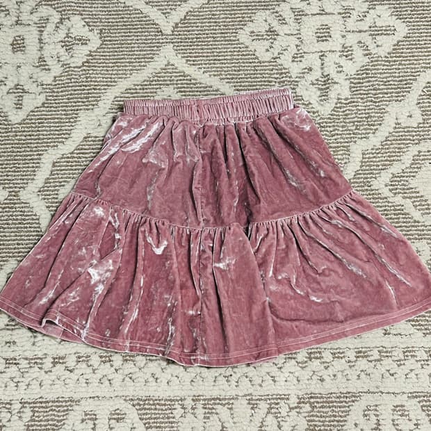 핑크 벨벳 글리터 스커트 모리 라떼걀 페어리
