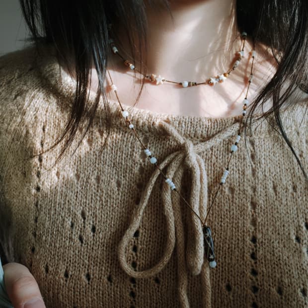 short wood star necklace 쇼트 우드 스타 목걸이