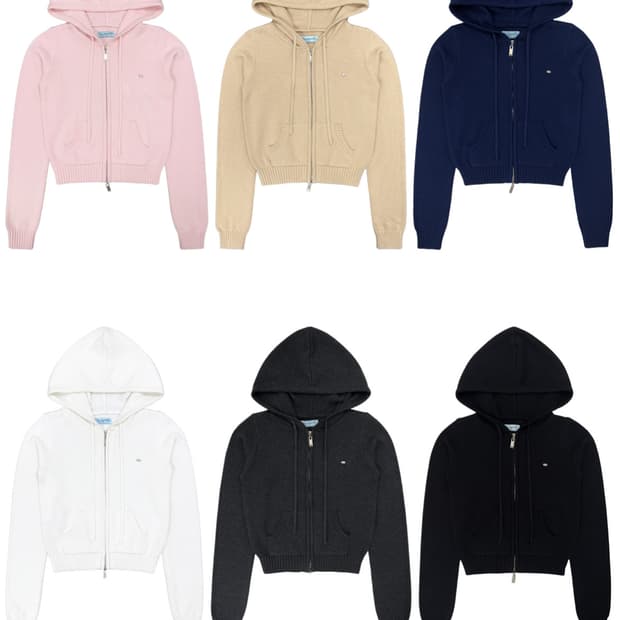 페일제이드 cotton knit hooded zipup 네이비