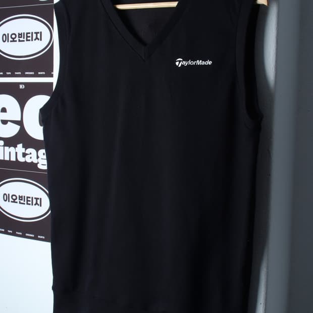 (L-XL) 테일러메이드 반팔 티셔츠 골프 조끼 스웻 블랙-H36063