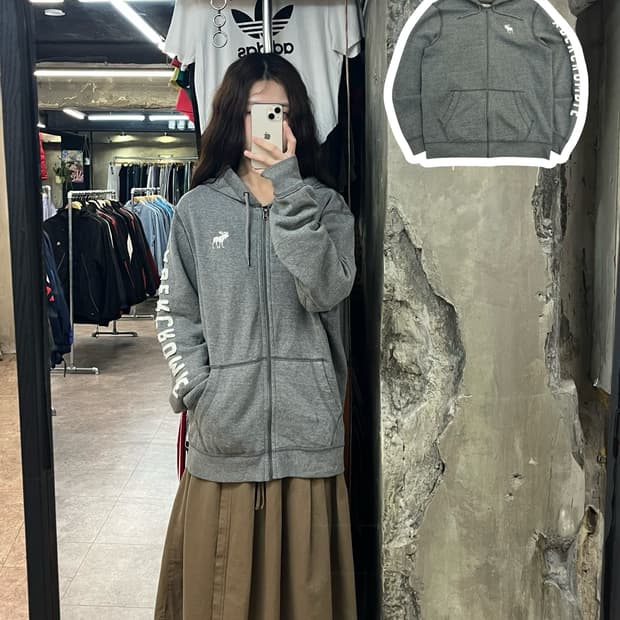 아베크롬비 후드집업 그레이 M #csz2487