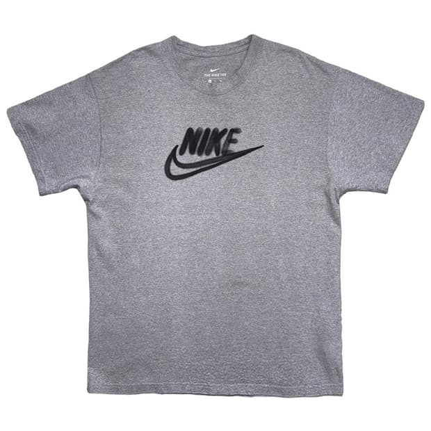 NIKE 그레이 스우시 반팔 티 XL