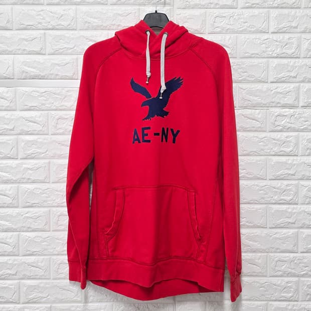 택포_ 아메리칸 이글 빨간색 후드티 L