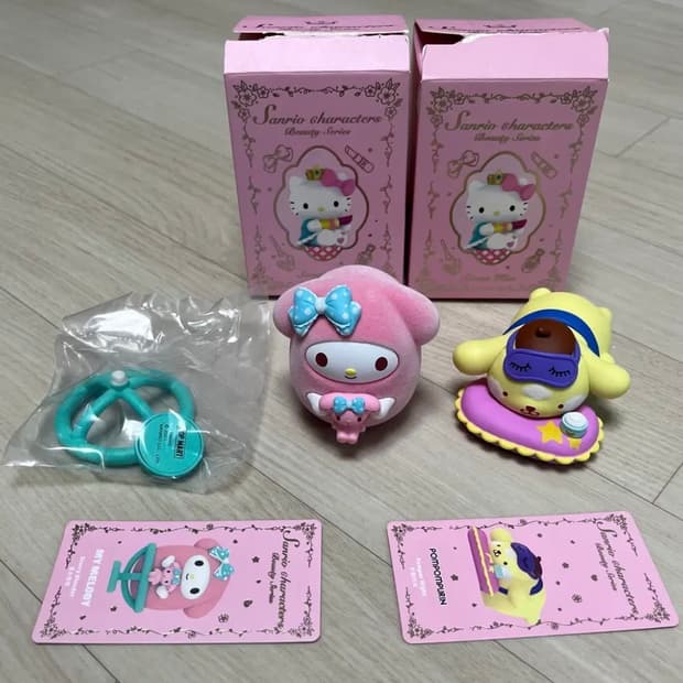 (2종 일괄)팝마트 산리오 피규어 뷰티시리즈 폼폼푸린 마이멜로디 마멜