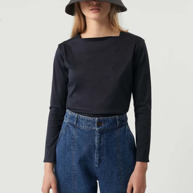 쉐르 soeur 22 코튼 보트넥 티셔츠