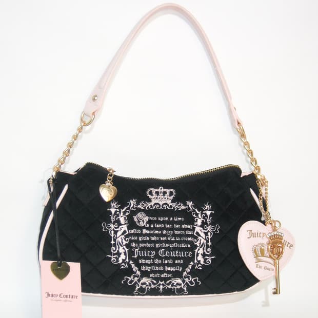 쥬시 꾸뛰르 벨로아 로열 숄더백 블랙 + 하트 키 챰 ᰔᩚ 갸루 히메갸루