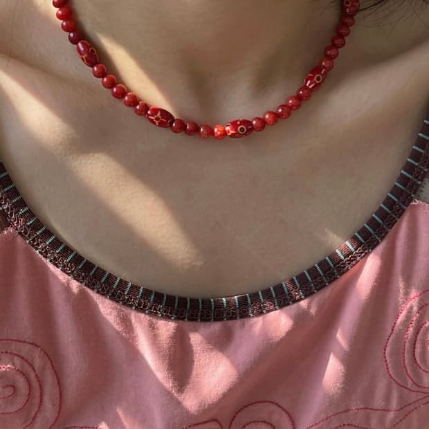 베고니아 히피 모리 에스닉 핸드메이드 서핑 목걸이 