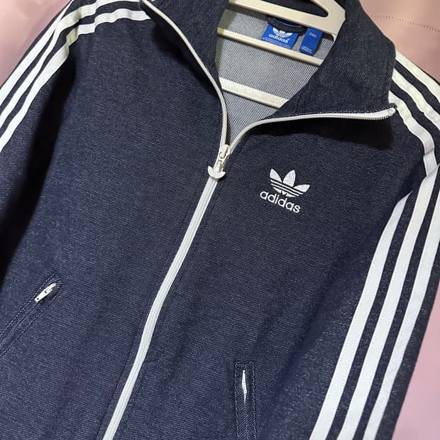 아디다스져지 아디다스 파이어버드 데님스타일 트랙탑 아디다스 불꽃