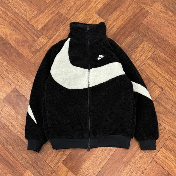 M 나이키 빅로고 스우시 리버시블 풀집 재킷