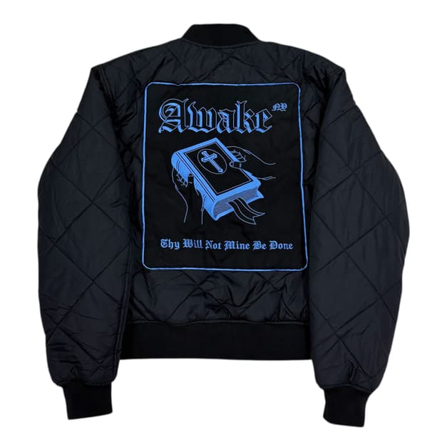 어웨이크 뉴욕 퀄팅 나일론 봄버 자켓 블랙 L