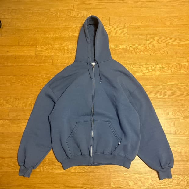 [XL] 00s 빈티지 러셀 후드집업 스카이블루
