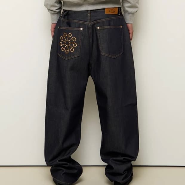 Linking Wide Denim Pants 1