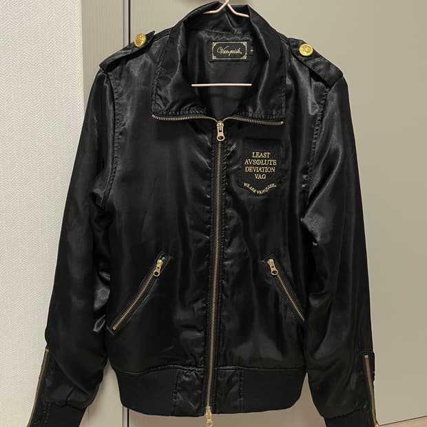 빈티지 골드 포인트 블루종 점퍼