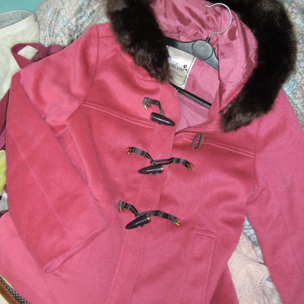 핑크 숏코트 떡코 빈티지 하구미 모리걸 러블리 펑크 니혼진