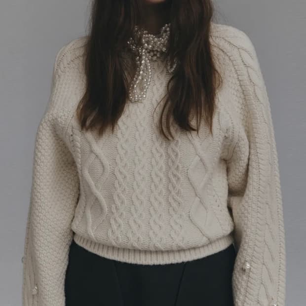 렉토 pearl cable 니트 1회착용 공효진니트 정유미니트