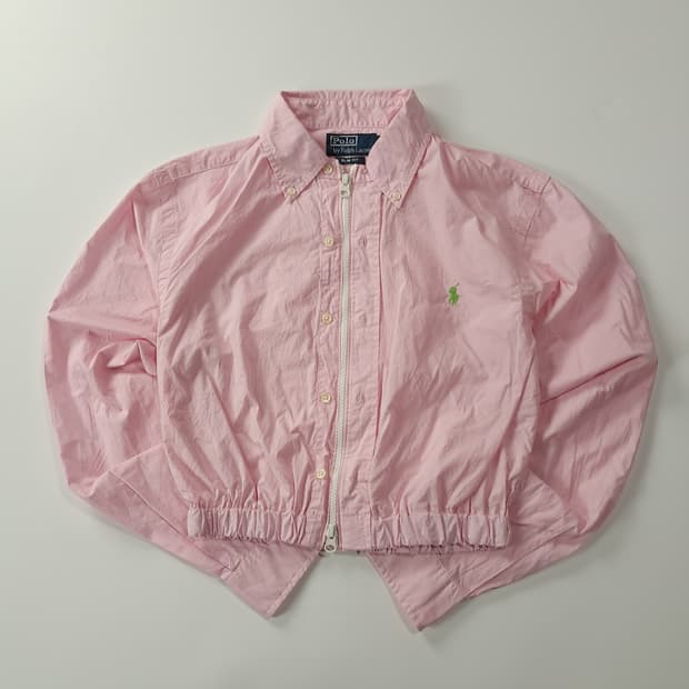 CK333 FREE 폴로 00s 핑크 크롭 셔츠 자켓