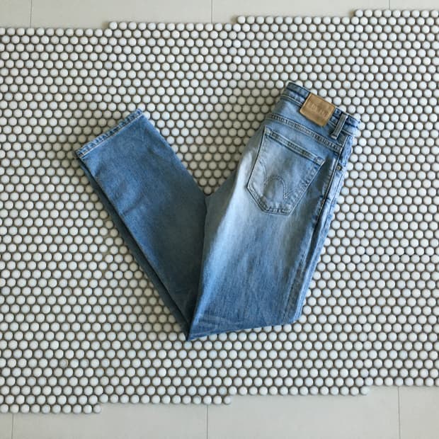 edwin) light wash straight jeans