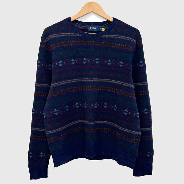 폴로 랄프로렌 울 캐시미어 니트 스웨터 페어아일 남성 M