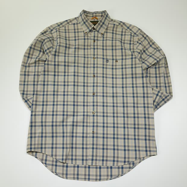 CL375 M 팀버랜드 00s 홍콩판 그래프 체크 베이지 셔츠 남방