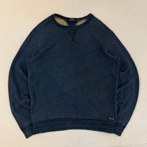폴로 랄프로렌 인디고 워싱 프렌치 테리 스웻셔츠 맨투맨 블루
