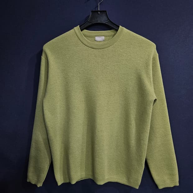 쿠어 라이트그린 남성 세미오버핏 95 니트