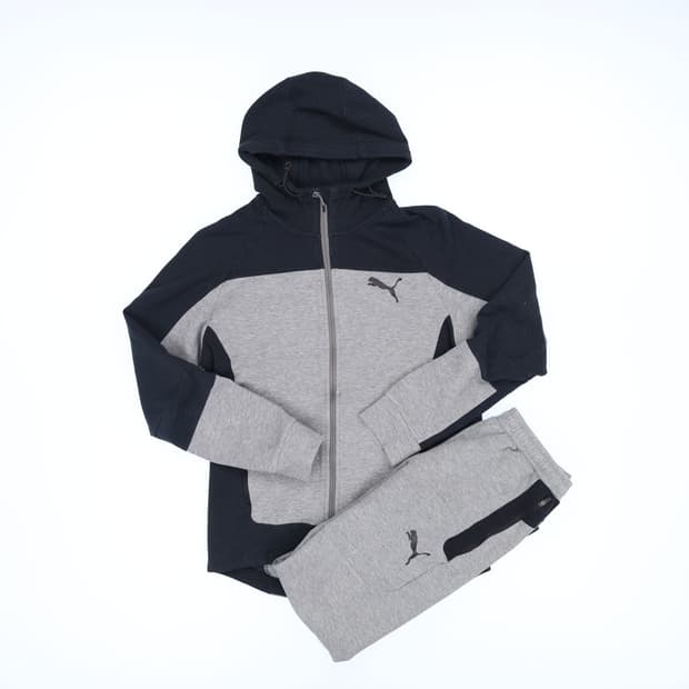 [M] 푸마 배색 후드 집업 저지 셋업 상하세트 0120J