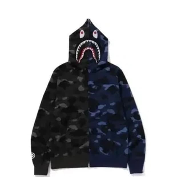 베이프 반반 집업 삽니다(검정이나 파란색 둘중 하나만 색상 들어가면 OK