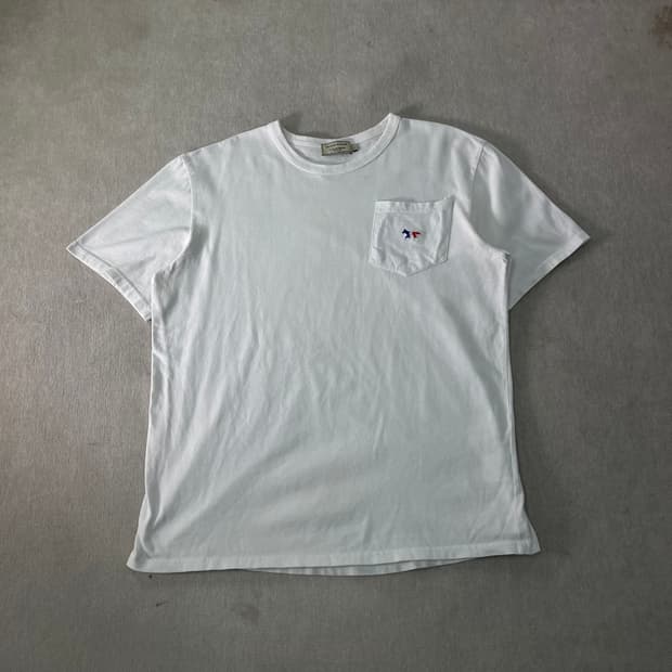 100 메종키츠네 폭스패치 포켓 반팔 티셔츠