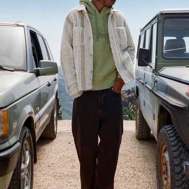 스투시 스트라이프 쉐르파 플리스 자켓