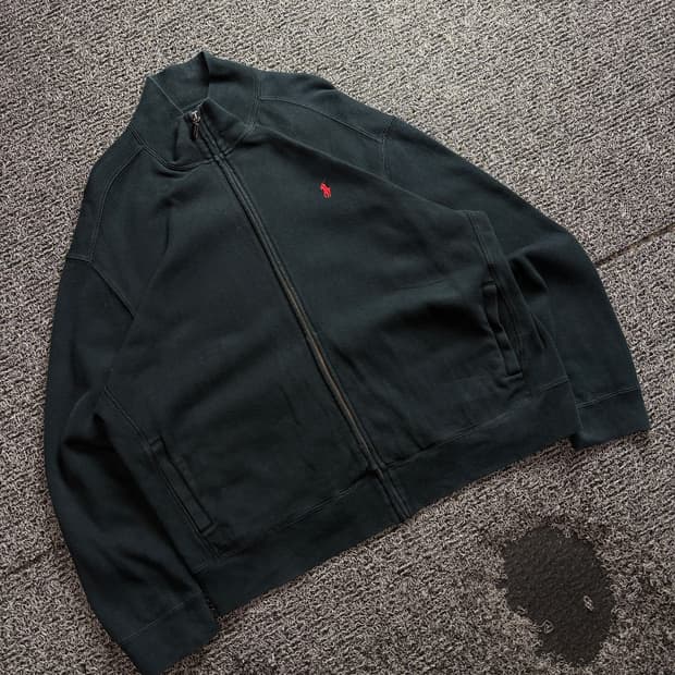 폴로 랄프로렌 포니로고 더블 니트 풀 집업 3906