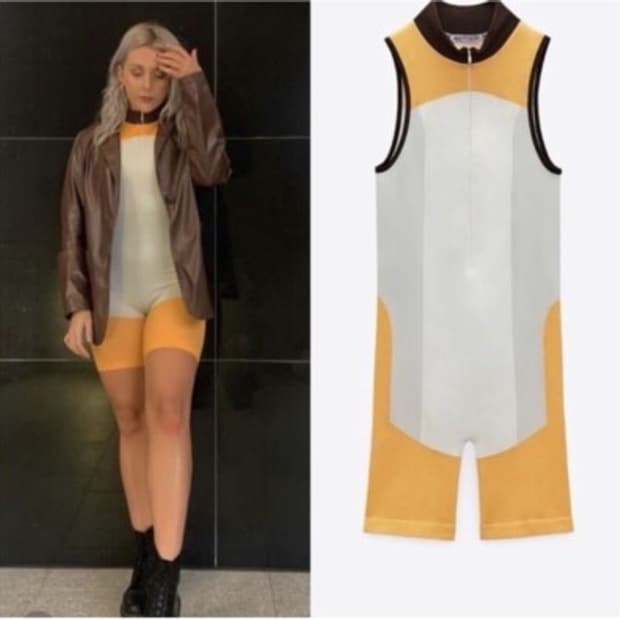 XS-S) [택 새상품] ZARA 자라 콘투어 컬렉션 점프수트 바이커 쇼