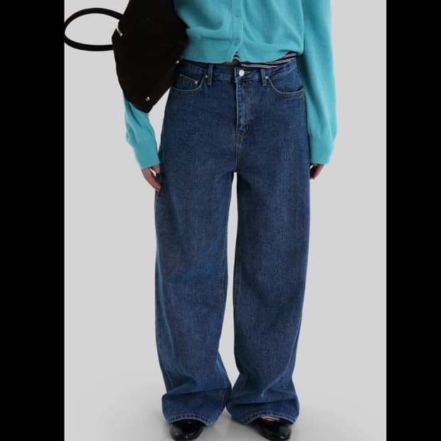 중청 와이드 데님팬츠