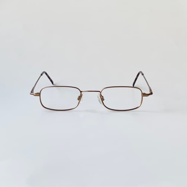 2451 데드스탁 슬림 소형 남녀공용 사각 브론즈골드 호피 미니멀 프레임