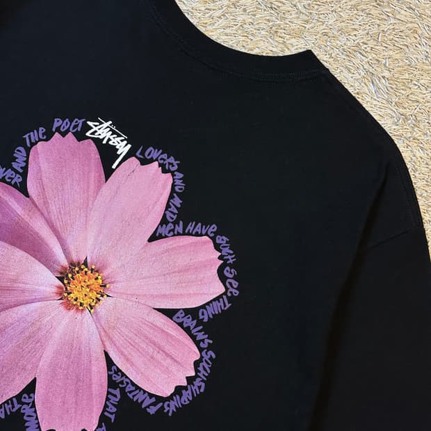 스투시 STUSSY 코스모스 반팔 티셔츠 블랙