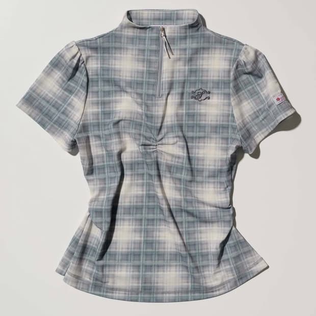 스컬프터 집업 반팔 Geek Half Zip-Up Blue Gray