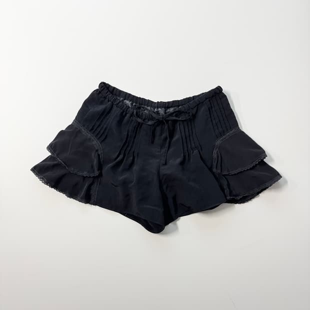 레이스 트림 러플 큐롯 팬츠