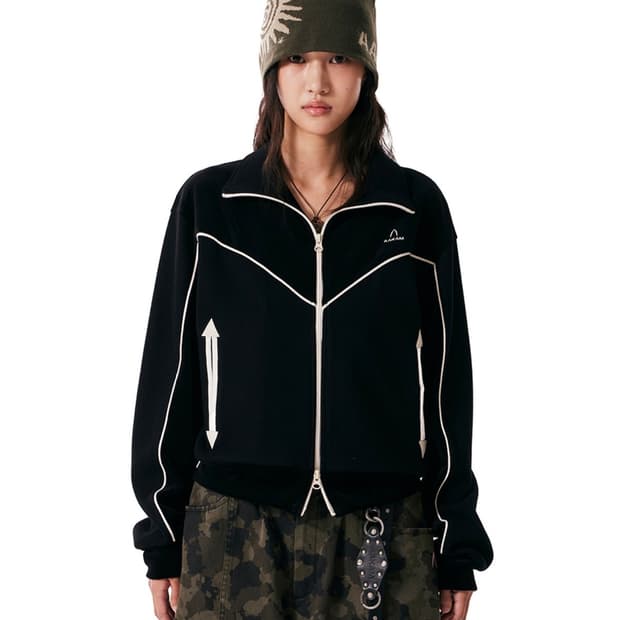 Western Piping Track Jacket (Black) 1