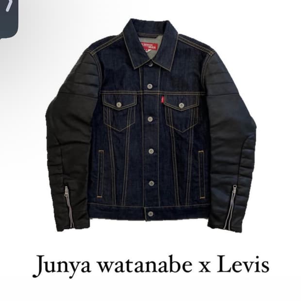준야 와타나베 데님 레더 자켓