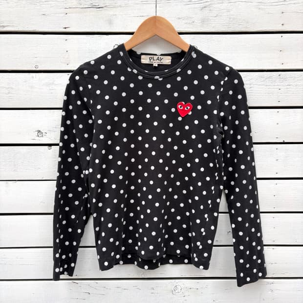 Comme des Garcons 꼼데가르송 도트 땡땡이 롱슬리브 티셔츠