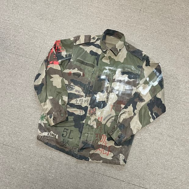 빈티지 페인팅 리메이크 프랑스군 야상 밀리터리 자켓