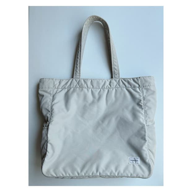 POTER TOTE BAG L (Light Gray & Sky Blue)