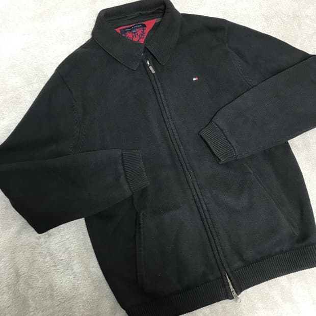 타미힐피거 헤비 니트 카라 가디건  M사이즈